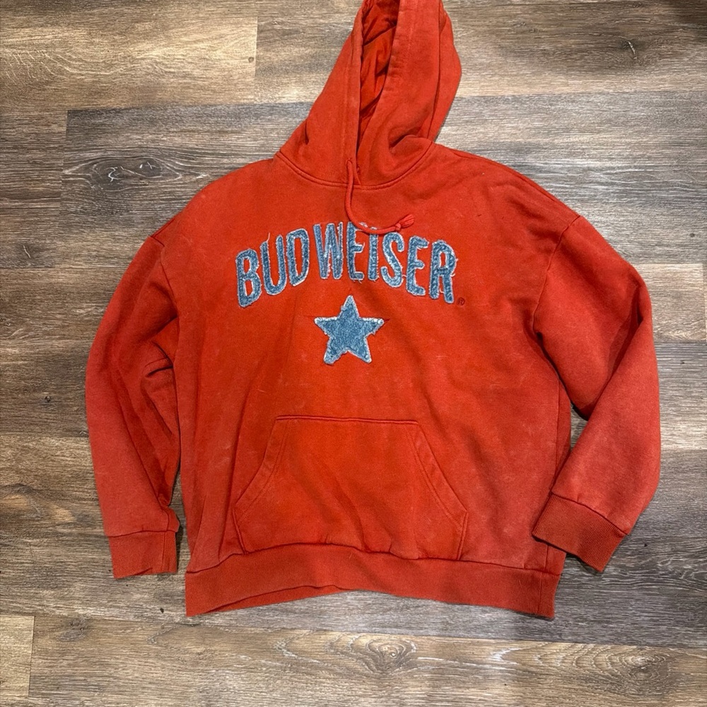 PacSun Red Men's Hoodie with Blue Star